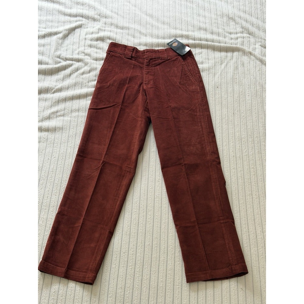 Dickies Men Pants, Regular Fit, 30x32, Burgundy Color